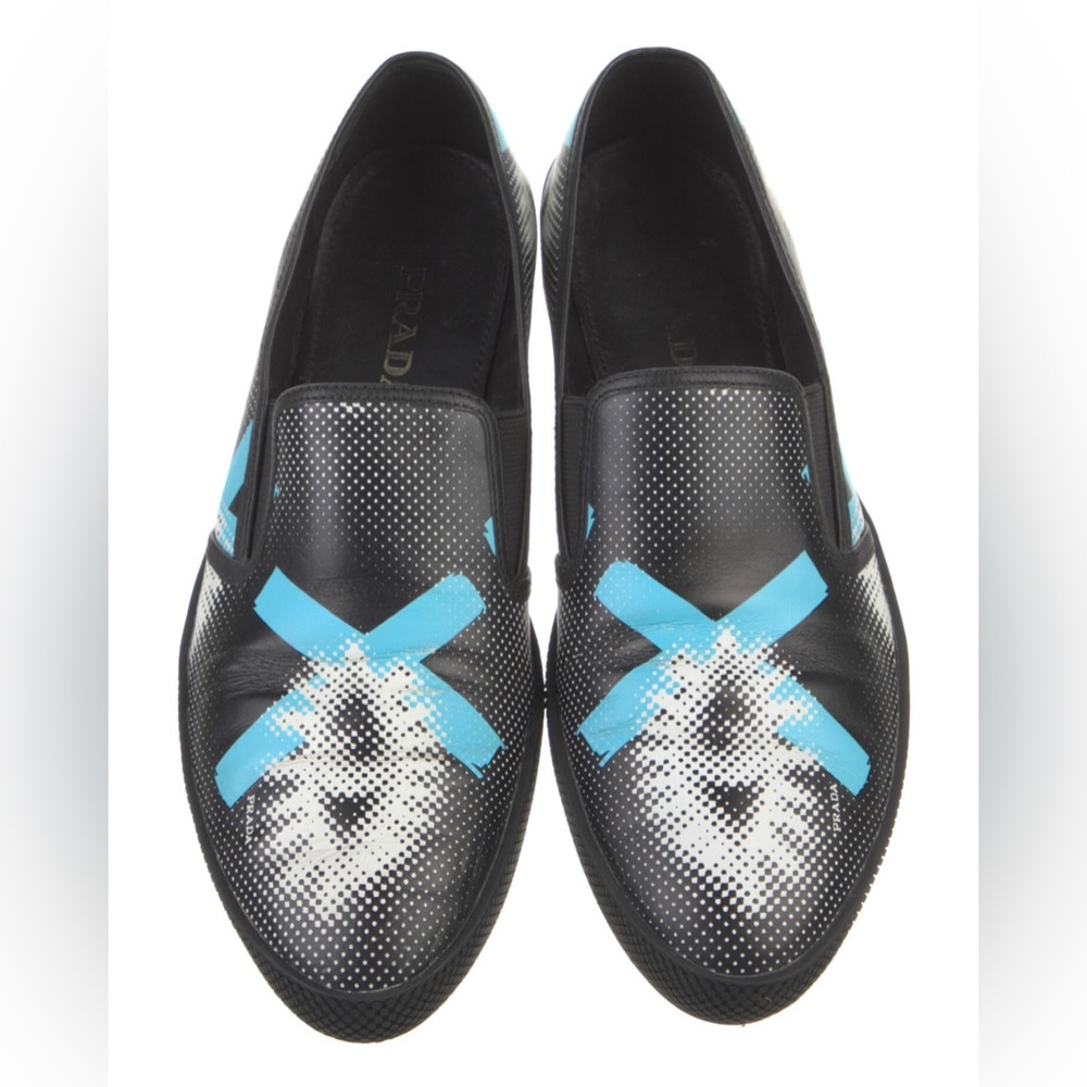 Prada Sport Leather Printed Loafers